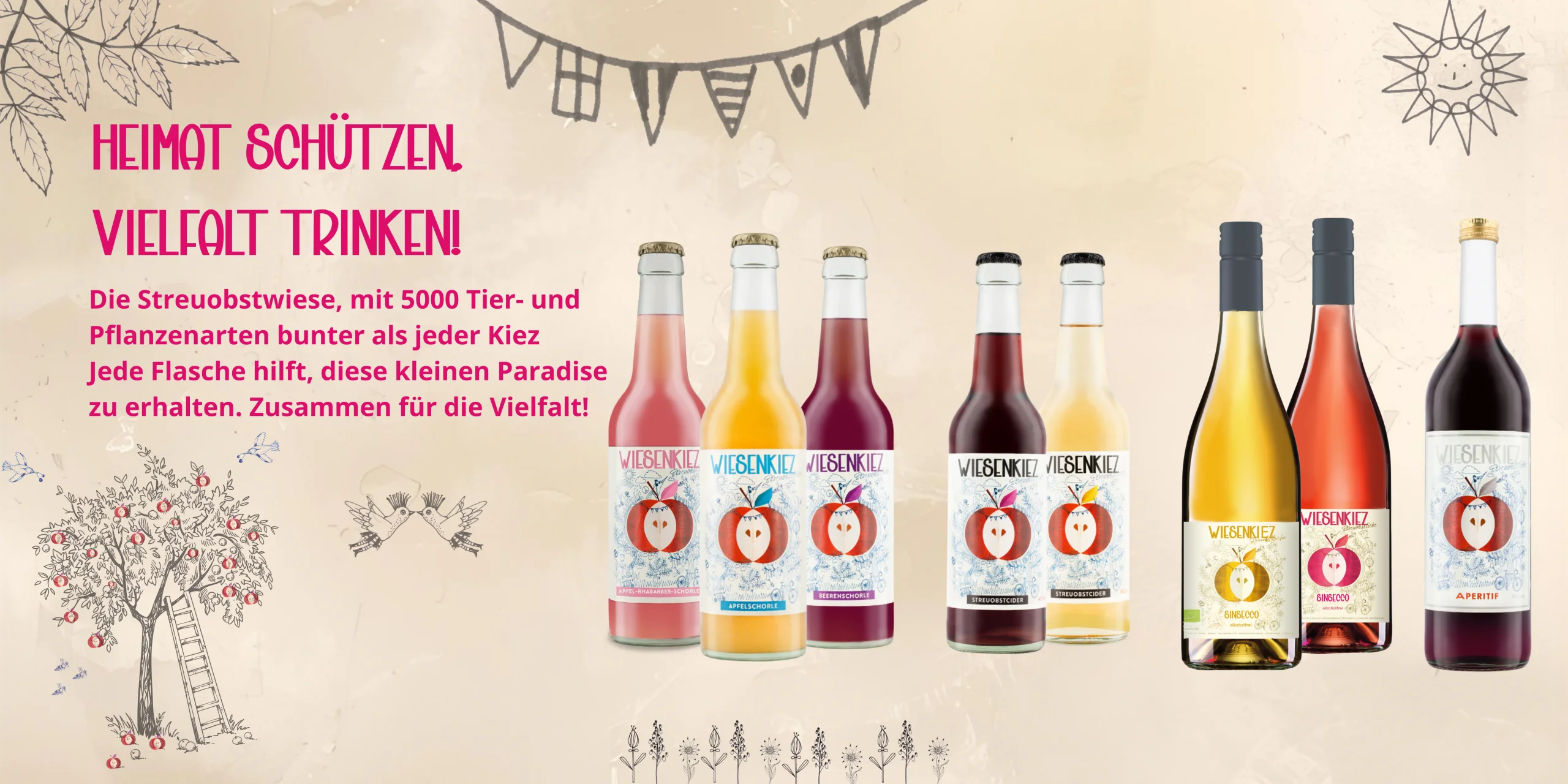 Wiesenkiez Bio-Schorlen, Cider und SinSecco