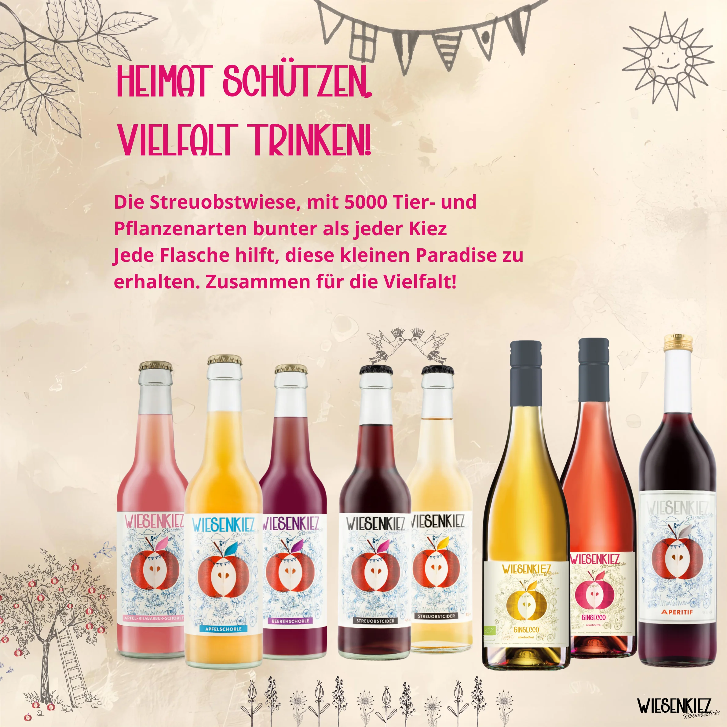 Wiesenkiez Bio-Schorlen, Cider und SinSecco